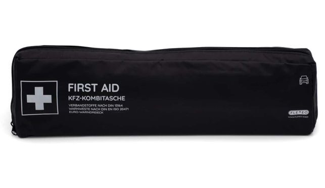 FLEXEO KFZ-Verbandtasche DIN 13164:2022, (1 St), Erste-Hilfe-Tasche inkl.  Warndreieck und Warnweste