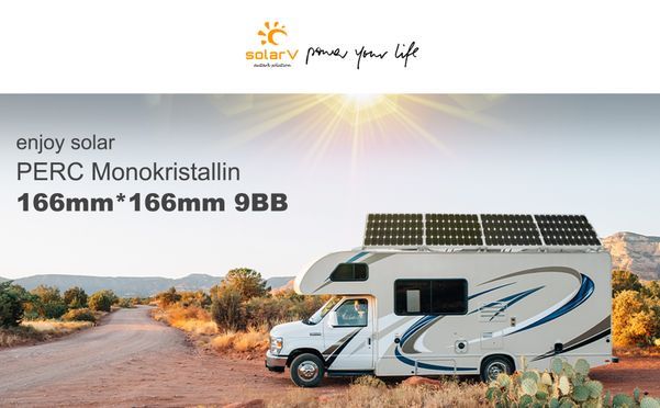 enjoy solar PERC Mono 9 Busbars 166 * 166mm Solarpanel ideal für Wohnmobil, Gartenhäuse, Boot