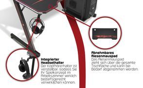 Riesenmousepad und Headsethalter