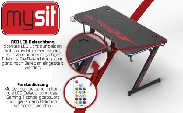 MY SIT LED Gaming Tisch Titan