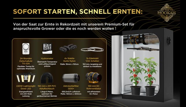 All in One Grow Setup mit hochwertigem Equipment für Hobby und Profi Grower