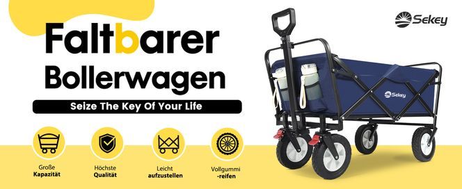 Sekey Bollerwagen Sekey Bollerwagen Faltbar StarkX Gummireifen 3114