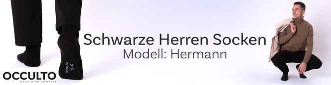 Schwarze Herren Socken Modell: HERMANN