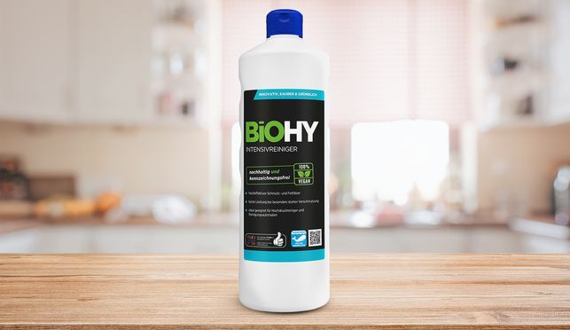 Mit dem BiOHY Intensivreiniger entfernst Du selbst hartnäckigen Schmutz und Fette mit Leichtigkeit.