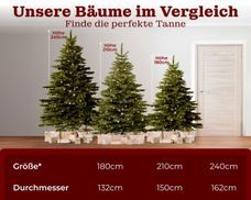 BoomDing Knstlicher Weihnachtsbaum Tannenbaum Weihnachtsbaum mit LED -  180, 210, 240 cm Hhe, Christbaum mit Metallstnder und wnderschner LED  Beleuchtung
