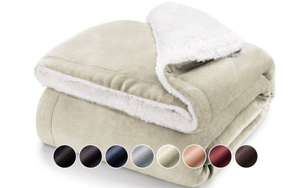 Überwurfdecke Aus Sherpa-Fleece – 130x160 Cm, Doppelseitig Mit Flanell & Sherpa, Weich & Wärmend Für Sofa & Bett