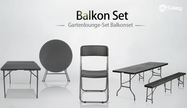 OEF Furnishings Klapptisch, 180 Cm, Aus Legiertem Stahl & Kunststoff – Hellgrau, Faltbar & Leicht – Maße: 30 X 72 Cm (zusammengeklappt)