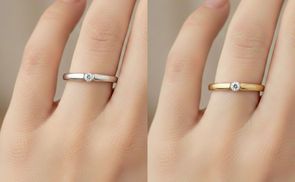 Eleganz auf der Hand Verlobungsring AE09 in Gold & Weißgol
