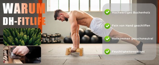 Houten push-up-bars, parallettes, antislip, handstand, bars voor calisthenics, fitness, vloerworkouts, massief hout