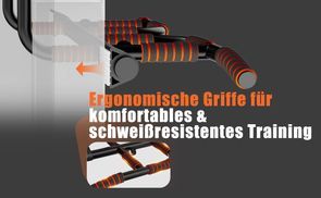 Ergonomische Griffe für komfortables und schweißresistentes 