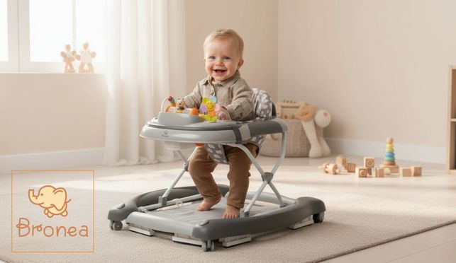 Discovery and fun: Baby walker with rocking function and removable play panel