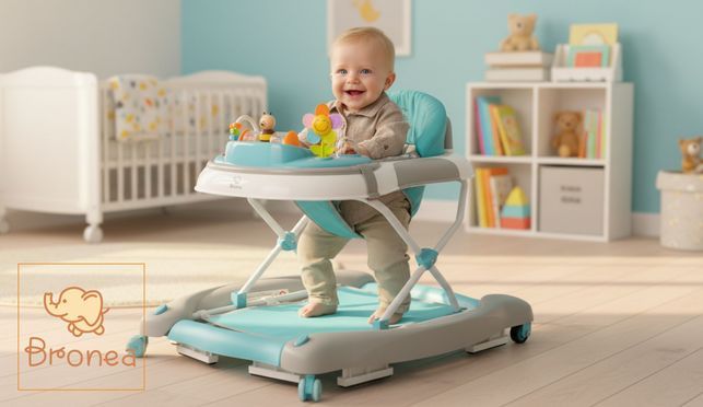 Discovery and fun: Baby walker with rocking function and removable play panel