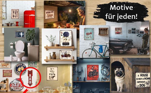 Libellen-Blechschild – Vintage-Wanddekoration Mit Spruch, 20,3 X 30,5 Cm
