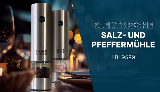 LEBENLANG Salz und Pfeffermühle Set Hochwertig und Stilvoll für Ihre Küche
