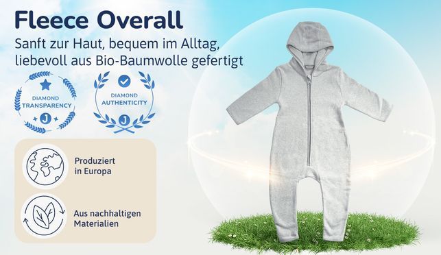 Hinzling Fleece Overall – Sanft zur Haut, bequem im Alltag, liebevoll aus Bio Baumwolle gefertigt