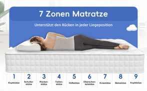Mit einer 7 Zonen Taschenfederkern Unterstützung