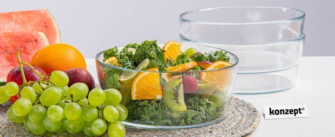 2 Glas-Salatschüsseln 1 Liter – 16,8 Cm, Spülmaschinenfest – Transparent Für Küche & Aufbewahrung