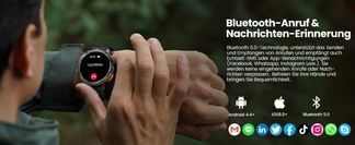 Smartwatch mit Telefonfunktion und Benachrichtigungen