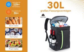 besrey Picknickkorb 30L Kühlrucksack, isolierte Kühltasche für