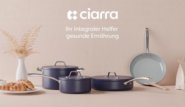 Ciarra Beyond Töpfe Pfannenset 4 teiliges Induktion Kochtöpfe Set mit Deckel,Keramik Antihaft Topfse