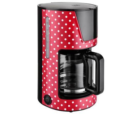 Rot-Weiß gepunkteter Filter-Kaffeeautomat mit 1,5 Liter Kapazität