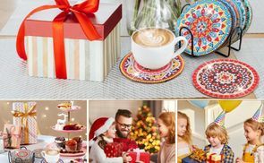 DIY Diamond Painting Untersetzer Set – 6 Stück Mit Halter, Weihnachts-Schneeflocken-Design Zum Basteln