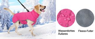 Norbi Hundemantel Winter – Warm, Winddicht Mit Reflektierendem Rollkragen – Verstellbar Mit D-Ringen Für Kleine Bis Mittlere Hunde