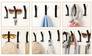 8x Wandhaken Aus Metall (schwarz) - Schwere Lasten Bis 18 Kg, Mit Schrauben