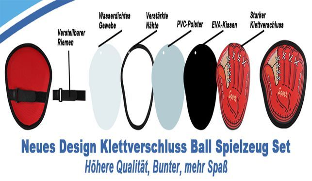 Klettball Spielset Für Kinder - 4 Handschuhe & 4 Bälle Für Outdoor Spaß