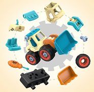 4-in-1 Bagger Spielzeug Set – Zerlegbare Baufahrzeuge Mit Schraubendreher Für Kinder Ab 3 Jahren | Lernspielzeug
