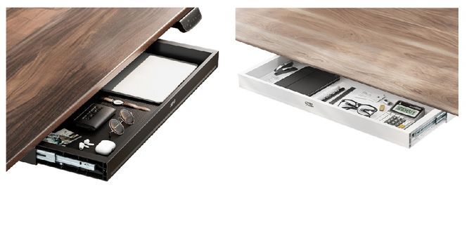 Ergo Office ER‑302 Flache Untertisch‑Schublade 758 Mm | Robuste Kunststoff‑Schublade Mit Stahlführungen Bis 10 Kg | Platzsparender Arbeitsplatz‑Organizer Für Büro & Home‑Office (Schwarz