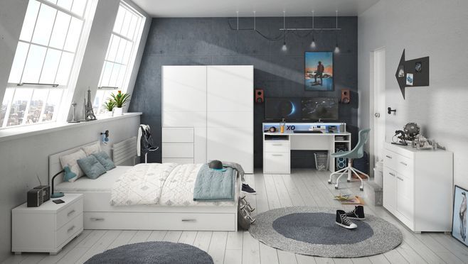 Jugendzimmer Tezaur „Snow“ – Das ultimative Gaming und Jugendzimmer Set für Stil und Funktionalität