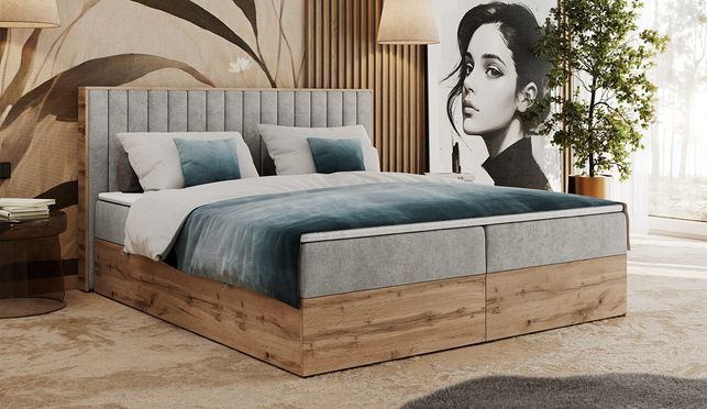 Bett für ein modernes Schlafzimmer, das Funktionalität mit Ästhetik verbindet