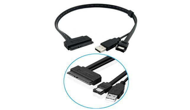 eSATA + USB 2.0 Stecker auf SATA 22Pin Adapterkabel 