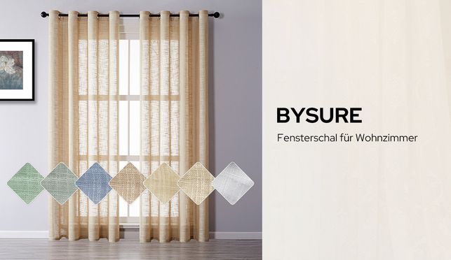 Voile Vorhang Halbtransparent Gardinen Wohnzimmer 