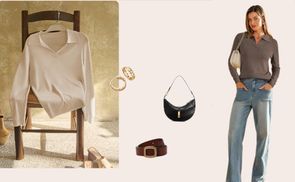 Langarm Elegant Polo Pullover