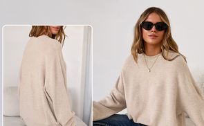 Arach&Cloz Wolle Blend Oversized Pullover Damen