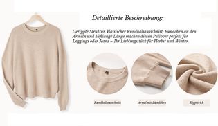 Herbst Winter Langarm Pulli Rundhalsausschnitt Strickpullove