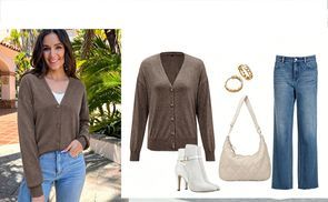 Damen Strickjacke mit Knopfleiste 