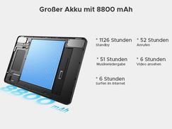 Großer 8800 mAh Akku für lange Nutzung