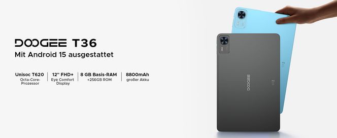 Leistungsstarkes Android 15 Tablet mit 12 Zoll Display