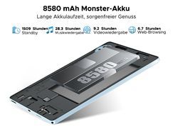8580 mAh Akku + Metallgehäuse: