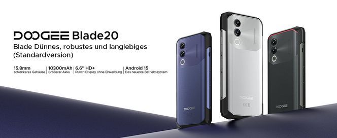 DOOGEE Blade 20 – Robuuste 4G Smartphone, Android 15, 10300 MAh, 20GB RAM/128GB+2TB, 6.6 Inch HD+ Display, IP68, NFC, 16MP Camera 2 miniatura