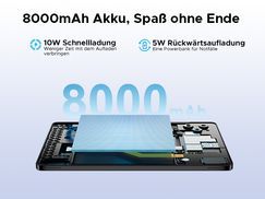 8000 mAh Akku & nur 7,9 mm dünnes Metallgehäuse