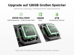 128 GB Speicher + bis zu 2 TB Erweiterung