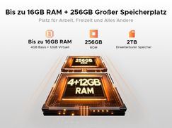 16GB RAM + 256GB ROM — Leistungsstarker Speicher