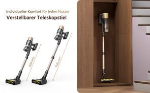 Flexibler Komfort durch verstellbaren Teleskopstiel