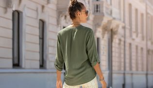 Praktische 3/4 Ärmel mit Krempelfunktion