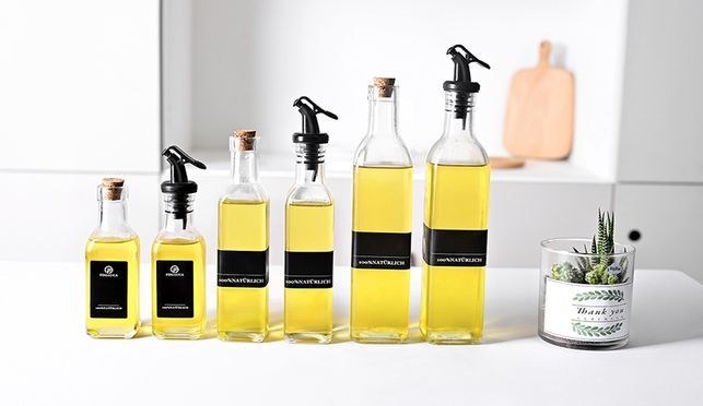 Ölflasche mit Ausgießer(Einhand Würzen), Ölspender, 250ml Oil Bottle, Essig und Ölflaschen Set