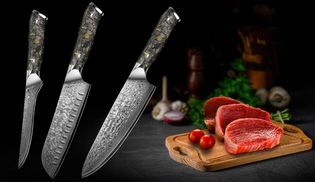 Handgeschmiedetes Damastmesser set